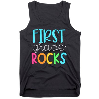 1st Teacher Team First Grade Rocks First Day Of Back To School Tank Top