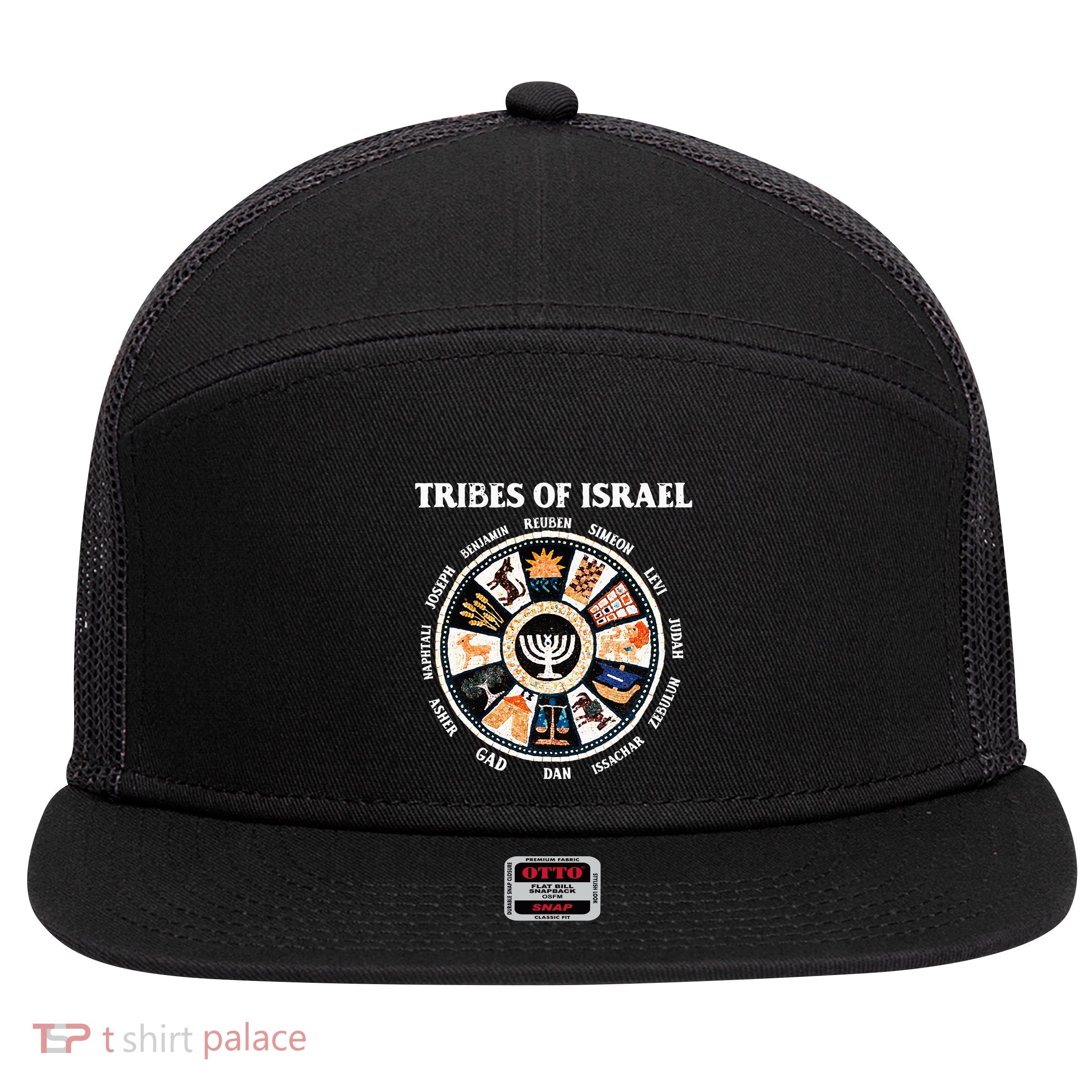 12 Twelve Tribes Of Israel Hebrew Israelite Judah Jerusalem 7 Panel Mesh Trucker Snapback Hat