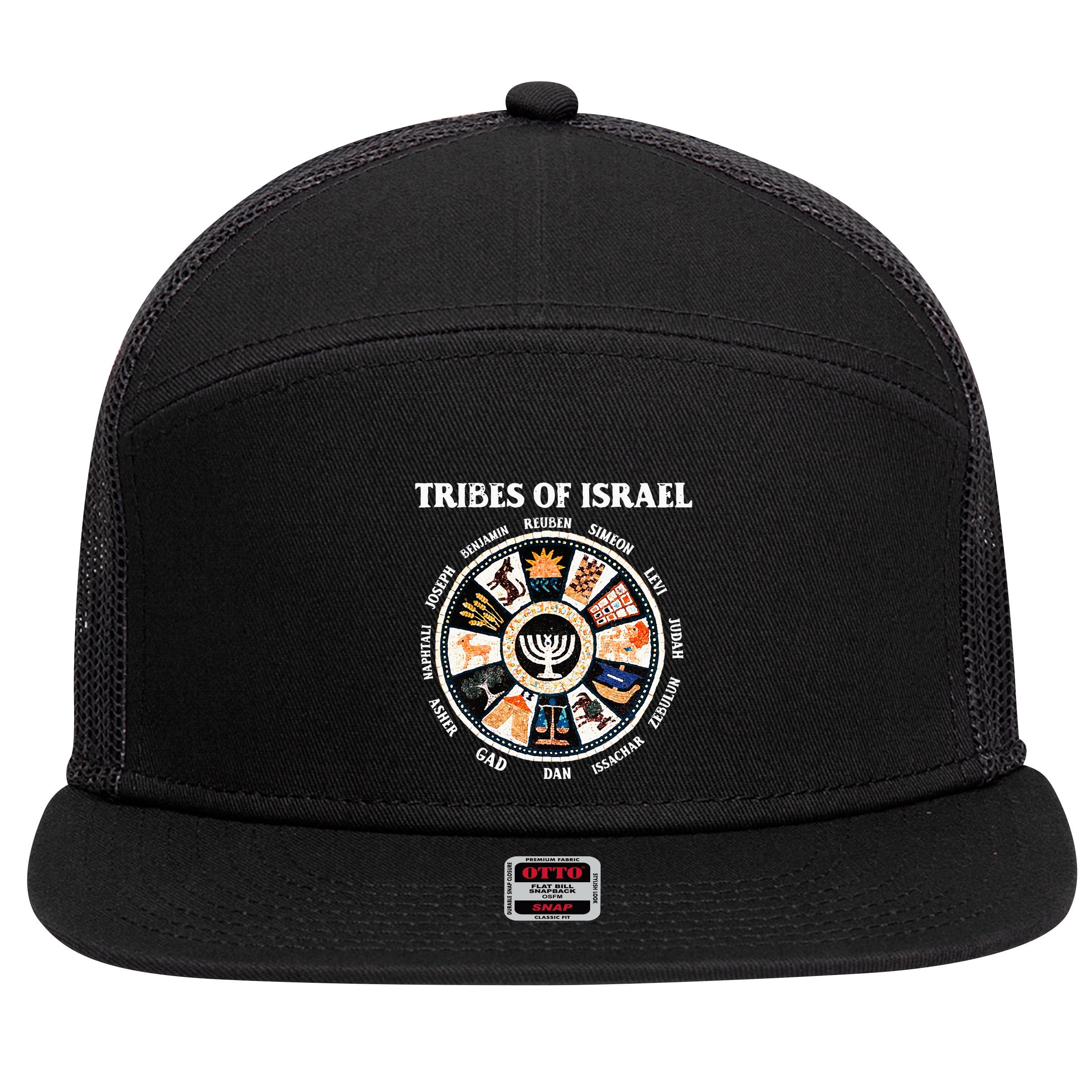 12 Twelve Tribes Of Israel Hebrew Israelite Judah Jerusalem 7 Panel Mesh Trucker Snapback Hat