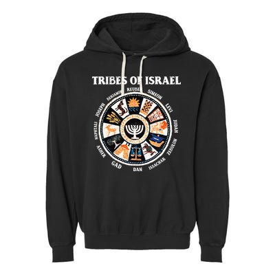 12 Twelve Tribes Of Israel Hebrew Israelite Judah Jerusalem Garment-Dyed Fleece Hoodie