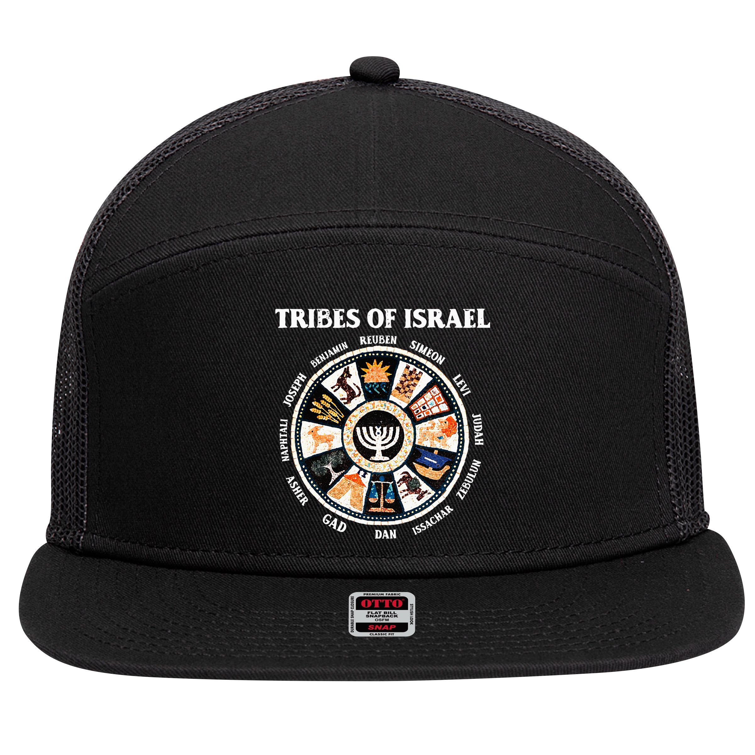 12 Twelve Tribes Of Israel Hebrew Israelite Judah Jerusalem 7 Panel Mesh Trucker Snapback Hat