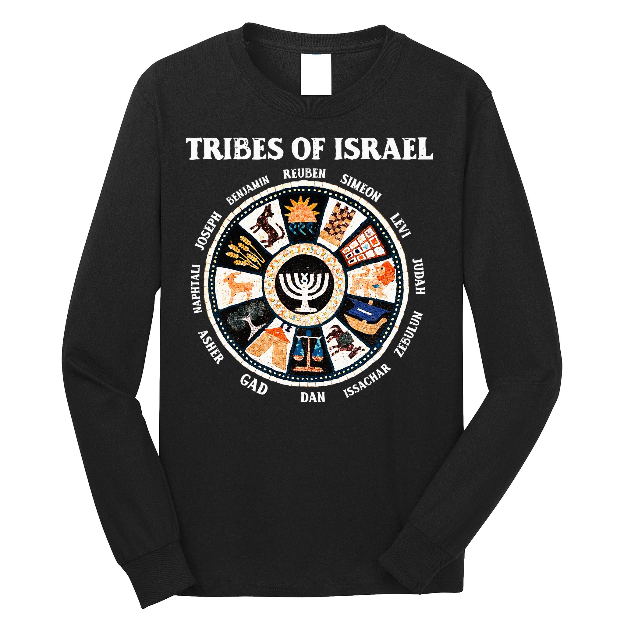 12 Twelve Tribes Of Israel Hebrew Israelite Judah Jerusalem Long Sleeve Shirt