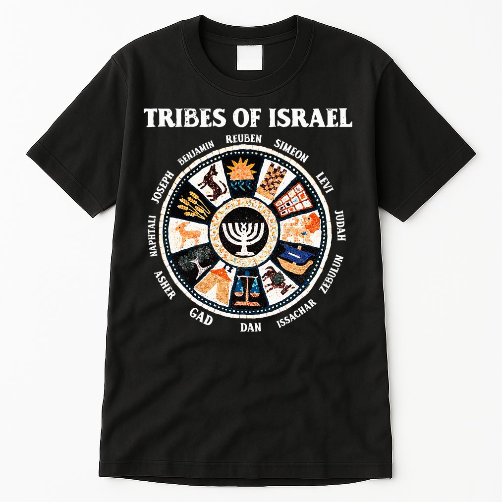 12 Twelve Tribes Of Israel Hebrew Israelite Judah Jerusalem Tall T-Shirt