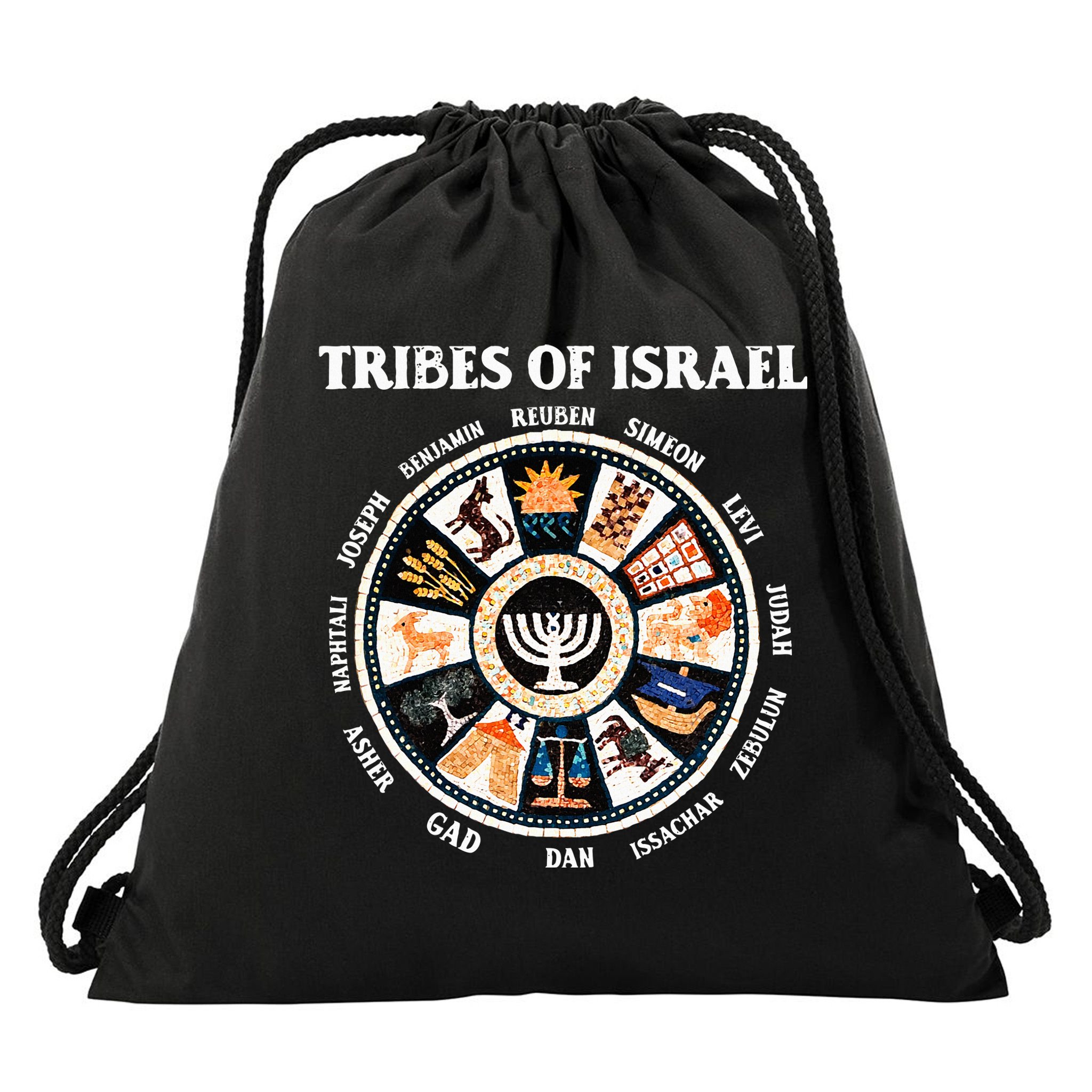 12 Twelve Tribes Of Israel Hebrew Israelite Judah Jerusalem Drawstring Bag