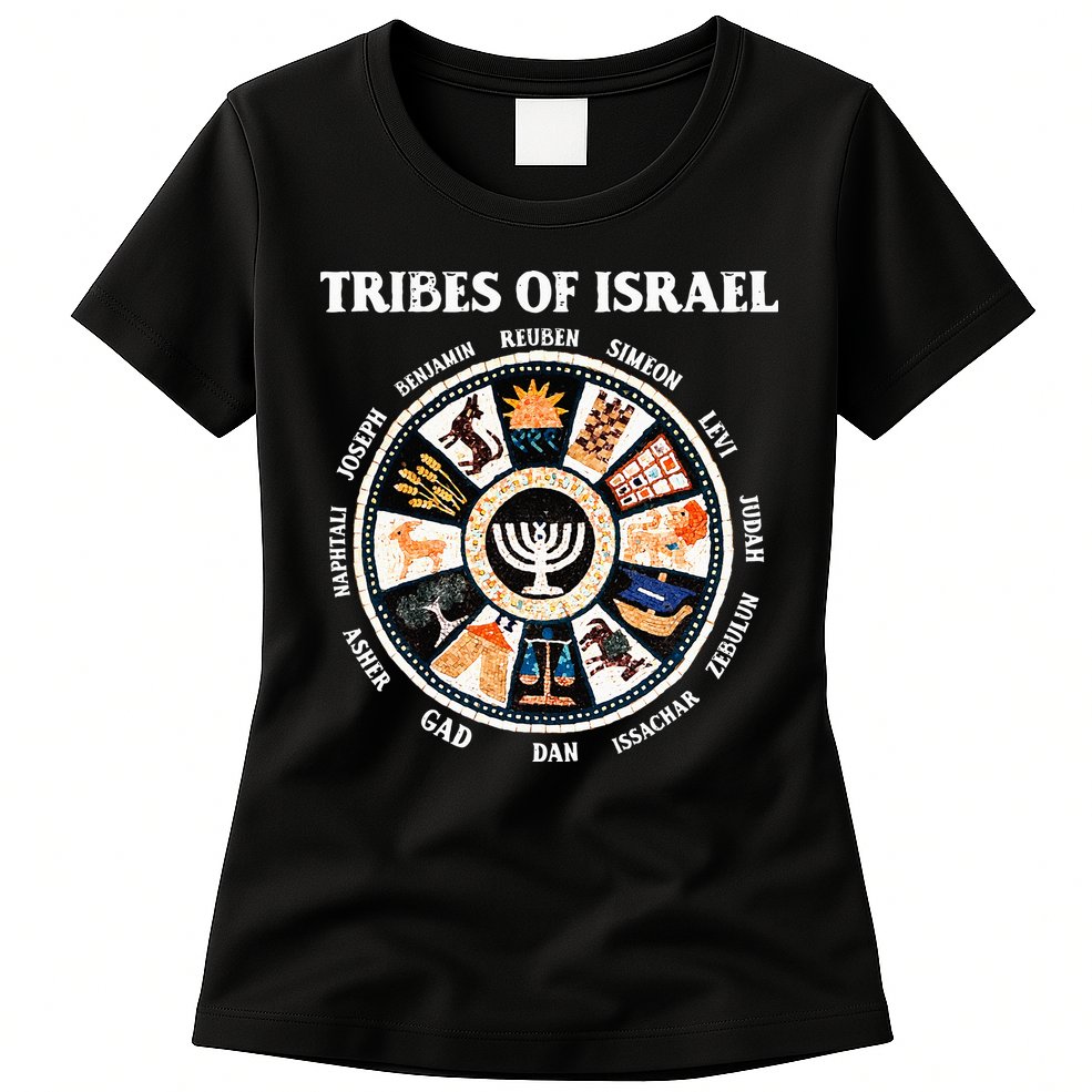 12 Twelve Tribes Of Israel Hebrew Israelite Judah Jerusalem Womens T-Shirt