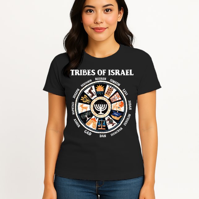 12 Twelve Tribes Of Israel Hebrew Israelite Judah Jerusalem Womens T-Shirt
