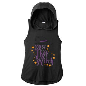 100% That Witch Gift Ladies PosiCharge Tri-Blend Wicking Draft Hoodie Tank