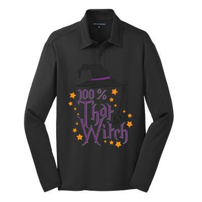 100% That Witch Gift Silk Touch Performance Long Sleeve Polo