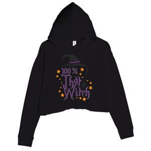 100% That Witch Gift Crop Fleece Hoodie