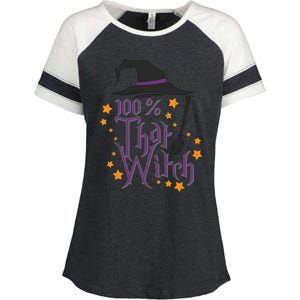 100% That Witch Gift Enza Ladies Jersey Colorblock Tee