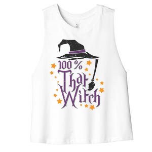 100% That Witch Gift Women's Racerback Cropped Tank