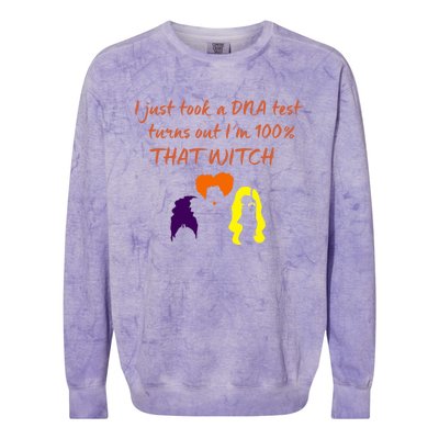 100% That Witch Three Witches Design Halloween Theme Dna Gift Colorblast Crewneck Sweatshirt