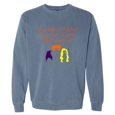 100% That Witch Three Witches Design Halloween Theme Dna Gift Garment-Dyed Sweatshirt