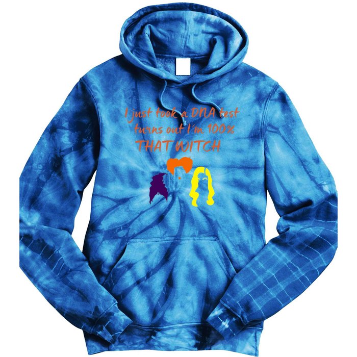 100% That Witch Three Witches Design Halloween Theme Dna Gift Tie Dye Hoodie