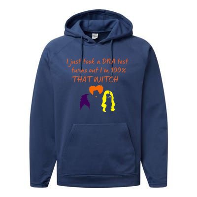 100% That Witch Three Witches Design Halloween Theme Dna Gift Performance Fleece Hoodie