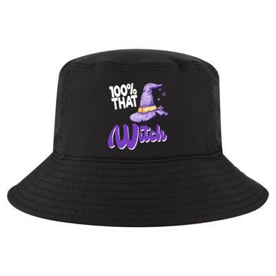 100% That Witch Funny Halloween Cool Comfort Performance Bucket Hat