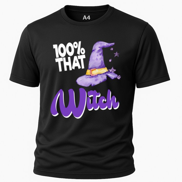 100% That Witch Funny Halloween Cooling Performance Crew T-Shirt