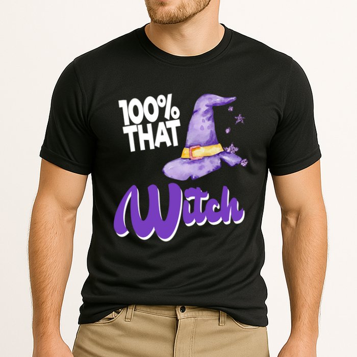 100% That Witch Funny Halloween Cooling Performance Crew T-Shirt