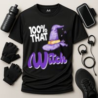 100% That Witch Funny Halloween Cooling Performance Crew T-Shirt