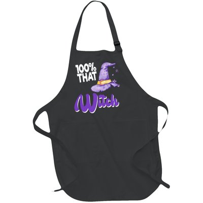 100% That Witch Funny Halloween Full-Length Apron With Pockets