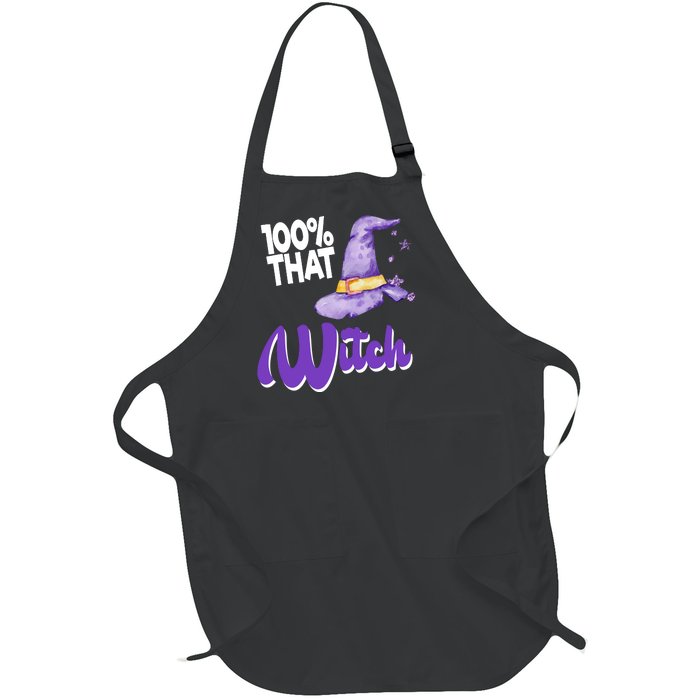 100% That Witch Funny Halloween Full-Length Apron With Pockets