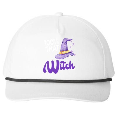 100% That Witch Funny Halloween Snapback Five-Panel Rope Hat