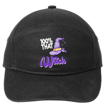 100% That Witch Funny Halloween 7-Panel Snapback Hat