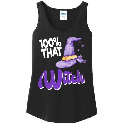 100% That Witch Funny Halloween Ladies Essential Tank