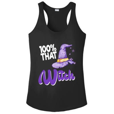 100% That Witch Funny Halloween Ladies PosiCharge Competitor Racerback Tank