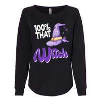 100% That Witch Funny Halloween Womens California Wash Sweatshirt