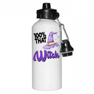 100% That Witch Funny Halloween Aluminum Water Bottle