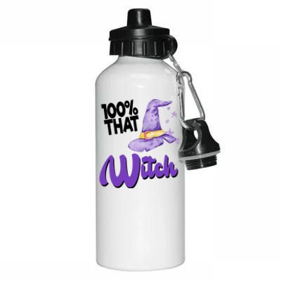 100% That Witch Funny Halloween Aluminum Water Bottle