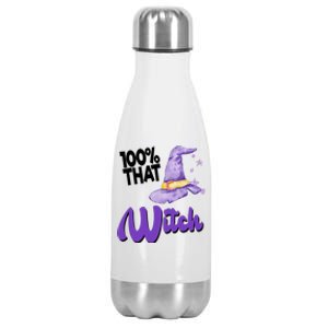 100% That Witch Funny Halloween Stainless Steel Insulated Water Bottle