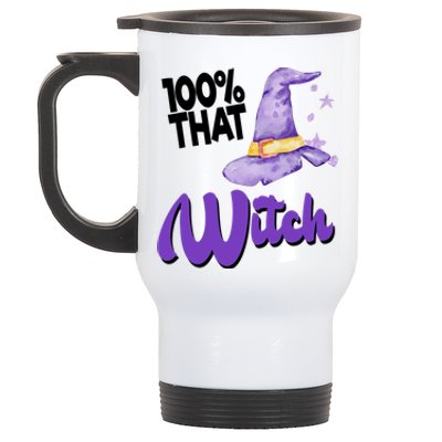 100% That Witch Funny Halloween Stainless Steel Travel Mug