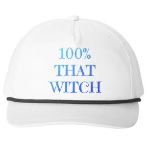 100% That Witch Funny Halloween Gift Snapback Five-Panel Rope Hat