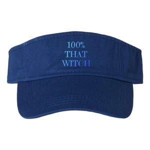 100% That Witch Funny Halloween Gift Valucap Bio-Washed Visor