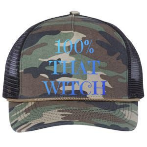 100% That Witch Funny Halloween Gift Retro Rope Trucker Hat Cap