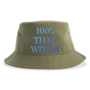 100% That Witch Funny Halloween Gift Sustainable Bucket Hat