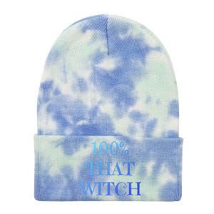 100% That Witch Funny Halloween Gift Tie Dye 12in Knit Beanie