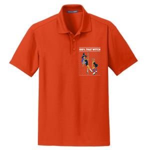 100% That Witch Funny Twerking Halloween Witches Funny Gift Dry Zone Grid Polo