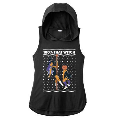 100% That Witch Funny Twerking Halloween Witches Funny Gift Ladies PosiCharge Tri-Blend Wicking Draft Hoodie Tank