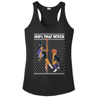 100% That Witch Funny Twerking Halloween Witches Funny Gift Ladies PosiCharge Competitor Racerback Tank