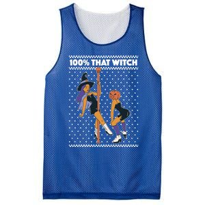 100% That Witch Funny Twerking Halloween Witches Funny Gift Mesh Reversible Basketball Jersey Tank