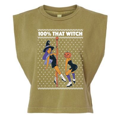 100% That Witch Funny Twerking Halloween Witches Funny Gift Garment-Dyed Women's Muscle Tee