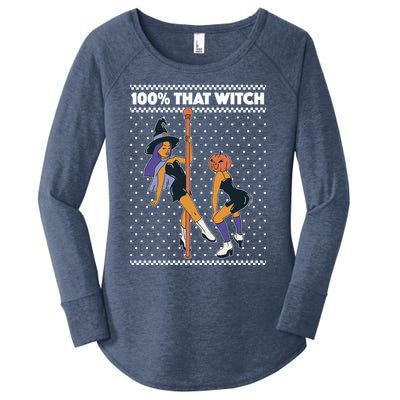 100% That Witch Funny Twerking Halloween Witches Funny Gift Women's Perfect Tri Tunic Long Sleeve Shirt