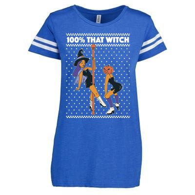 100% That Witch Funny Twerking Halloween Witches Funny Gift Enza Ladies Jersey Football T-Shirt