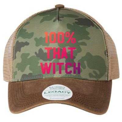 100% That Witch Gift For Halloween Lovers Witch Themed Gift Funny Gift Legacy Tie Dye Trucker Hat