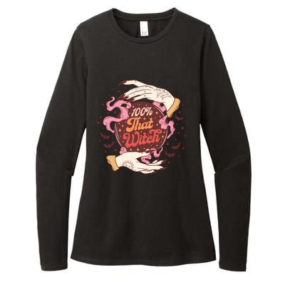 100% That Witch Halloween Spooky Gift Womens CVC Long Sleeve Shirt