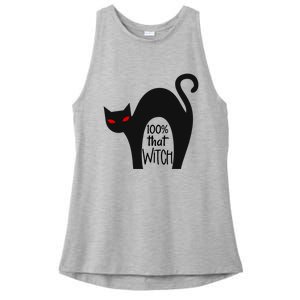 100% That Witch Cool Gift Ladies PosiCharge Tri-Blend Wicking Tank