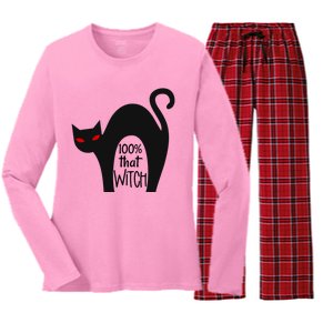 100% That Witch Cool Gift Women's Long Sleeve Flannel Pajama Set 